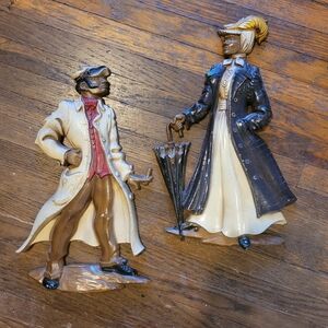 RARE Sexton Victorian Man and Woman Bridgerton Metal Wall Hanging Gallery Wall